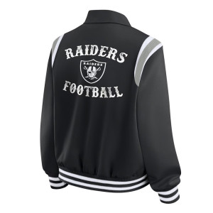Las Vegas Raiders Lightweight Black Varsity Satin Jacket