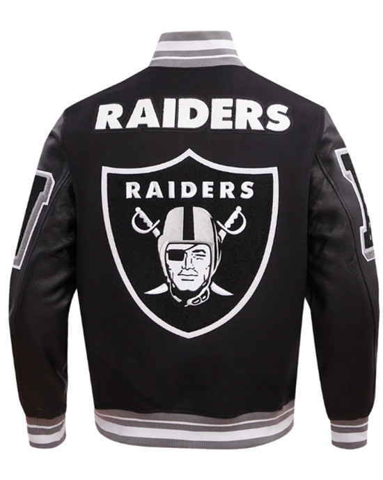 Las Vegas Raiders Mashup Classic Rib Varsity Jacket Las Vegas Raiders Mashup Classic Rib Varsity Jacket