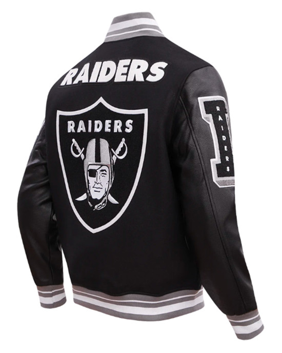 Las Vegas Raiders Mashup Classic Rib Varsity Jacket Las Vegas Raiders Mashup Classic Rib Varsity Jacket
