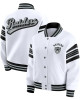Las Vegas Raiders Snap Front White Fleece Jacket