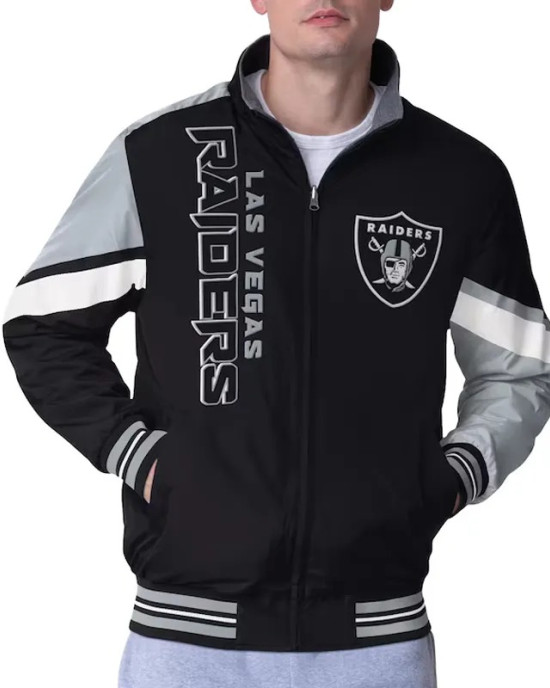 Las Vegas Raiders Strong Arm Black Full-Zip Jacket Las Vegas Raiders Strong Arm Black Full-Zip Jacket