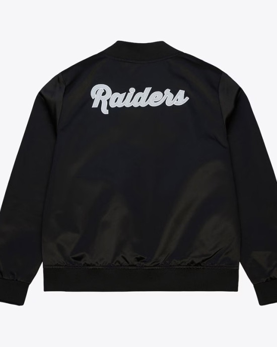 Las Vegas Raiders Throwback Graphics Black Satin Jacket