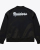 Las Vegas Raiders Throwback Graphics Black Satin Jacket