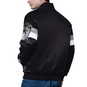 Las Vegas Raiders Triple Option Varsity Satin Jacket
