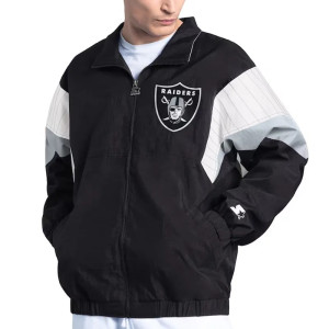 Las Vegas Raiders Yard Line Black Full-Zip Jacket