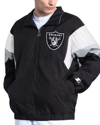 Las Vegas Raiders Yard Line Black Full-Zip Jacket