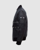 Lavoro Black Bomber Leather Jacket for Work Wear Lavoro Black Bomber Leather Jacket for Work Wear