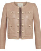 Leather Cropped Women’s Jayde Collarless  Jacket
