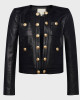 Leather Cropped Women’s Jayde Collarless  Jacket