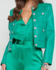 Leather Cropped Women’s Jayde Collarless  Jacket