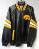 Leather Iowa Hawkeyes Striped Black Jacket Leather Iowa Hawkeyes Striped Black Jacket