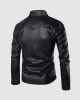 Leather Jacket with High Collar Leather Jacket with High Collar