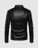 Leather Jacket with Stand-Up Collar Leather Jacket with Stand-Up Collar