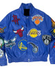 Leather NBA Team Collage Jeff Hamilton Blue Jacket