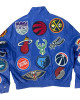 Leather NBA Team Collage Jeff Hamilton Blue Jacket