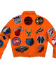 Leather NBA Team Collage Jeff Hamilton Orange Jacket Leather NBA Team Collage Jeff Hamilton Orange Jacket
