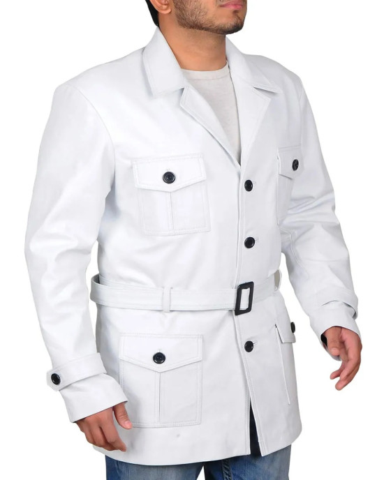 Legion Oliver Bird White Genuine Leather Jacket Legion Oliver Bird White Genuine Leather Jacket