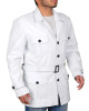 Legion Oliver Bird White Genuine Leather Jacket Legion Oliver Bird White Genuine Leather Jacket