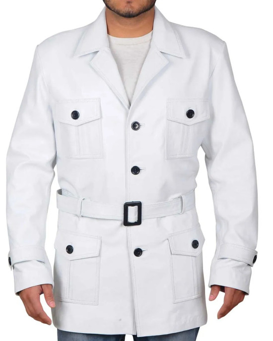 Legion Oliver Bird White Genuine Leather Jacket Legion Oliver Bird White Genuine Leather Jacket