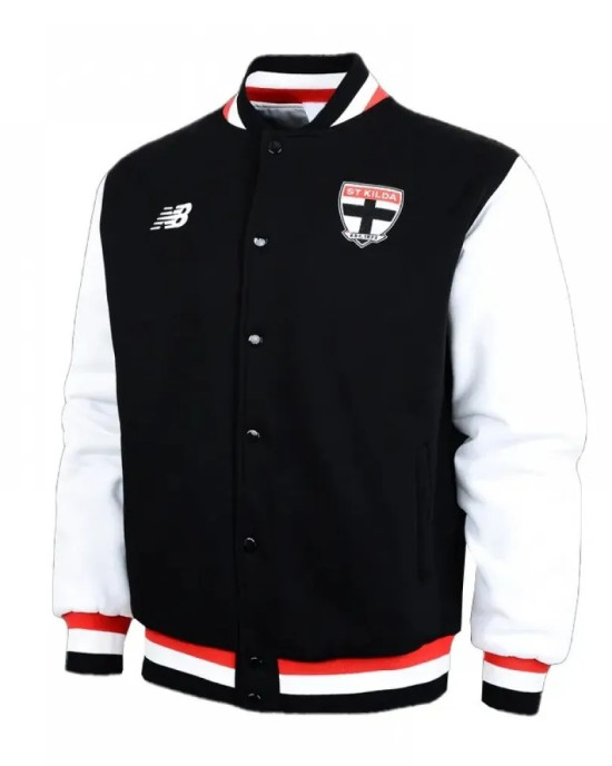 Lifestyle City St Kilda Saints Black and White Varsity Jacket