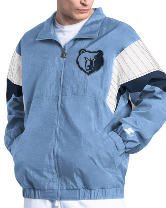 Light Blue Full-Zip Memphis Grizzlies Yard Line Jacket Light Blue Full-Zip Memphis Grizzlies Yard Line Jacket
