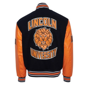 Lincoln University (PA) Black and Orange Varsity Jacket