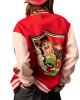 Looney Tunes Full-Snap Red and White Varsity Wool/Leather Jacket