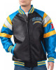 Los Angeles Chargers G-III Faux Varsity Leather Jacket Los Angeles Chargers G-III Faux Varsity Leather Jacket