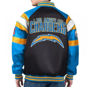 Los Angeles Chargers G-III Faux Varsity Leather Jacket