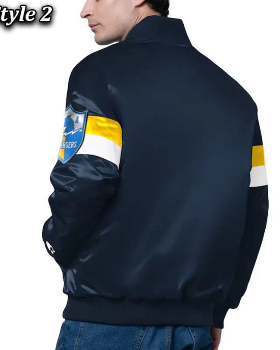 Los Angeles Chargers Triple Option Varsity Satin Jacket