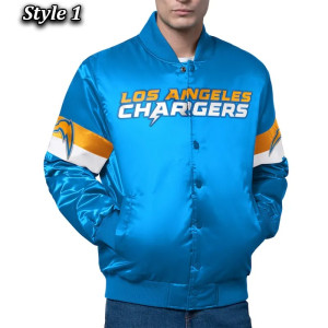 Los Angeles Chargers Triple Option Varsity Satin Jacket