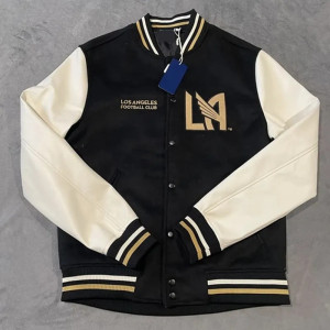 Los Angeles FC Black and White Letterman Jacket
