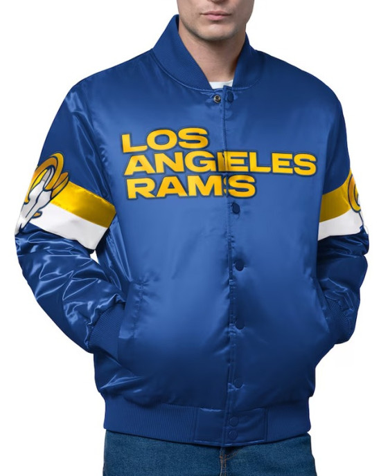 Los Angeles Rams Triple Option Varsity Satin Jacket