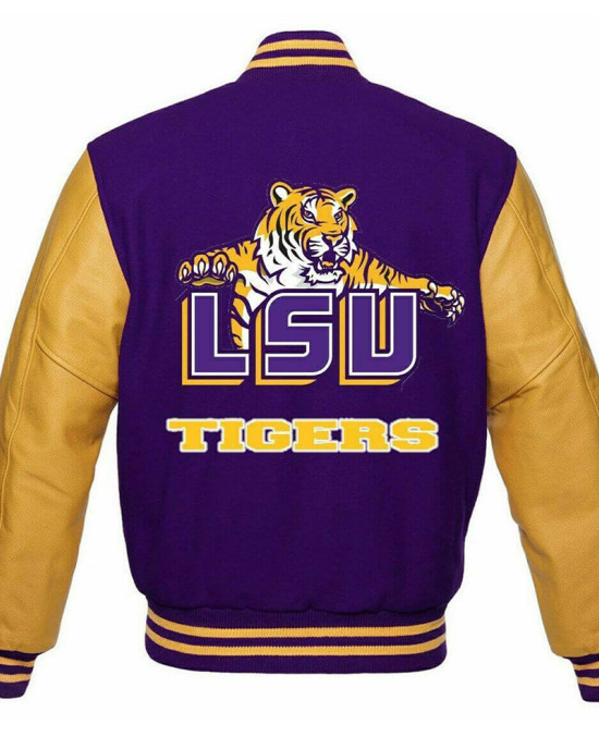 Louisiana State Tigers Purple and Gold Varsity Jacket Louisiana State Tigers Purple and Gold Varsity Jacket