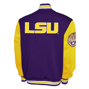 LSU Tigers Fleece Purple and Gold Varsity Jacket