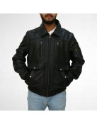 Man Wear shotblack biker leather jacket