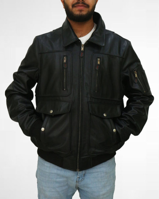 Man Wear shotblack biker leather jacket Man Wear shotblack biker leather jacket