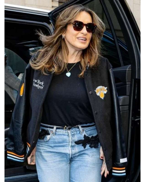 Mariska Hargitay New York Knicks Nowhere Varsity Jacket