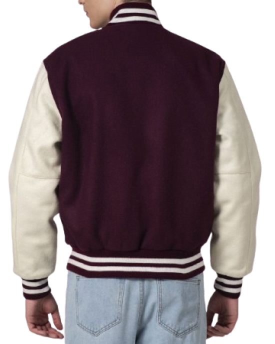 Maroon & White Wool Letterman Jacket Maroon & White Wool Letterman Jacket