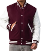 Maroon Wool Body & Bright White Leather Sleeves Letterman Jacket Maroon Wool Body & Bright White Leather Sleeves Letterman Jacket