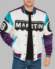 Martin 8-Ball Satin Varsity Jacket – Vintage Color-Block Bomber with Ribbed Trim Martin 8-Ball Satin Varsity Jacket – Vintage Color-Block Bomber with Ribbed Trim