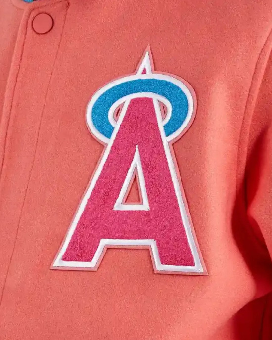 Mash Up Angels Peach Varsity Wool Jacket Mash Up Angels Peach Varsity Wool Jacket
