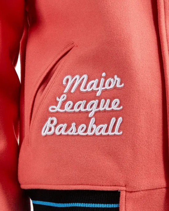 Mash Up Angels Peach Varsity Wool Jacket Mash Up Angels Peach Varsity Wool Jacket