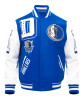 Mashup Dallas Mavericks Blue and White Varsity Jacket