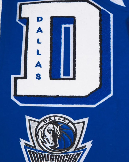 Mashup Dallas Mavericks Blue and White Varsity Jacket