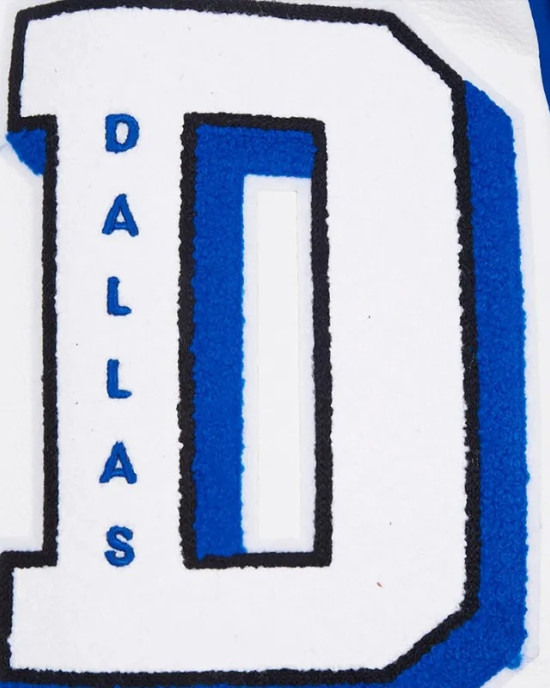 Mashup Dallas Mavericks Blue and White Varsity Jacket