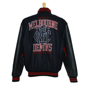 Melbourne Demons Black Collegiate Varsity – Zip-Up Canvas Jacket