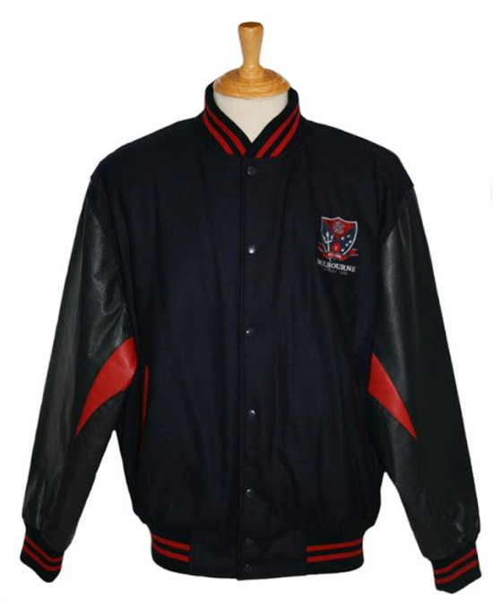 Melbourne Demons Black Collegiate Varsity – Zip-Up Canvas Jacket