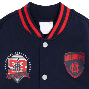 Melbourne Demons  Navy Gray Varsity Fleece Jacket 
