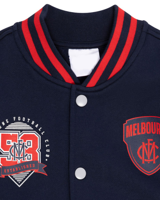 Melbourne Demons  Navy Gray Varsity Fleece Jacket